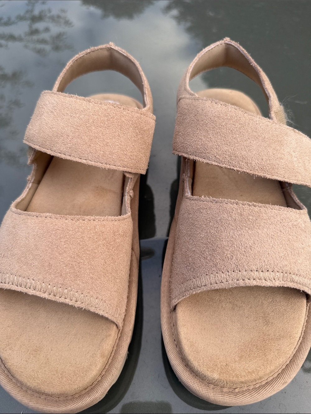 Koolaburra by Ugg Suede velcro Sandals in Tan